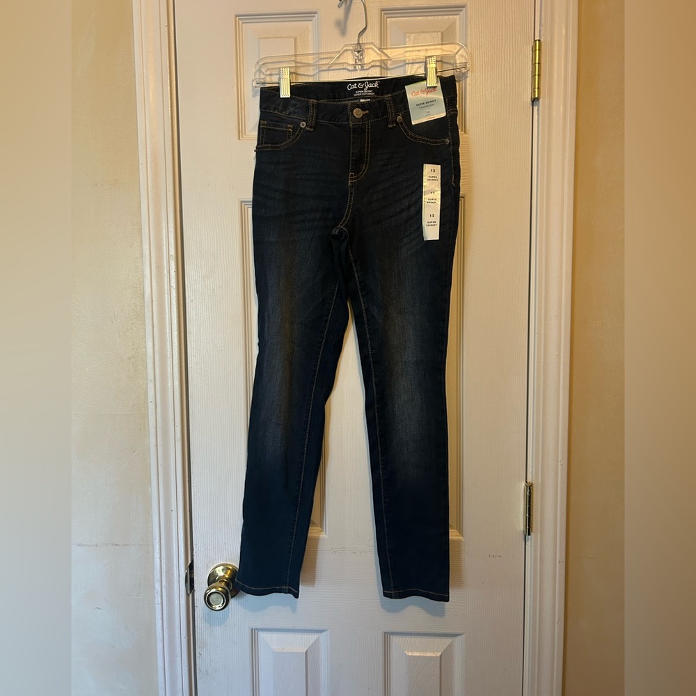 Cat & Jack Girls’👧🏻SUPER SKINNY Jeans👖w Adjustable Waist Sz 12